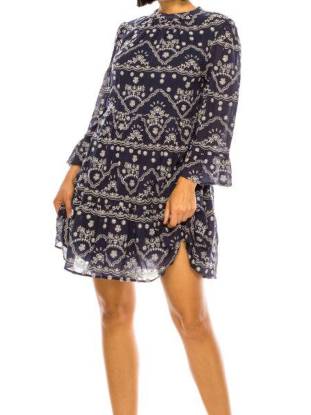 Penelope Rose navy embroidered mini dress